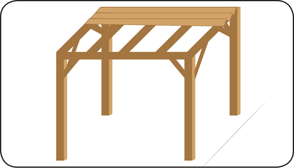 Mounting timber roof boarding securely onto the rafters of an outdoor wooden canopy structure