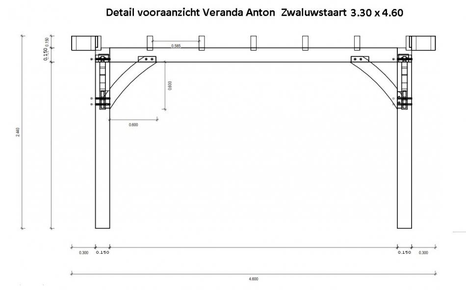 Detail front view anton porch