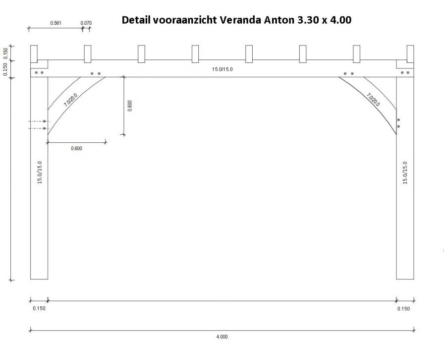 Detail front view porch anton