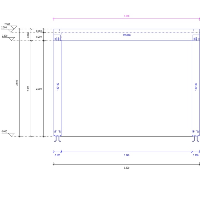 Drawing of a modern canopy in black model Anton 