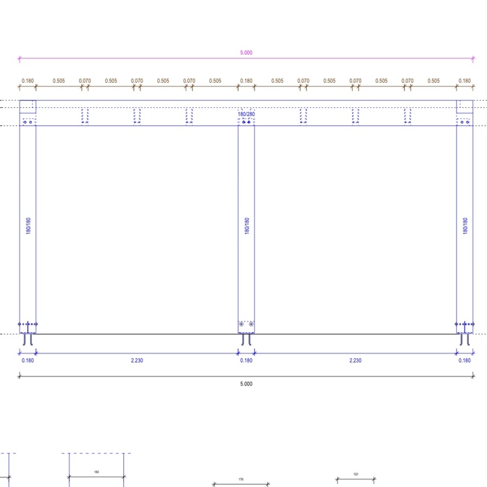 Drawing of modern canopy in black model Anton 