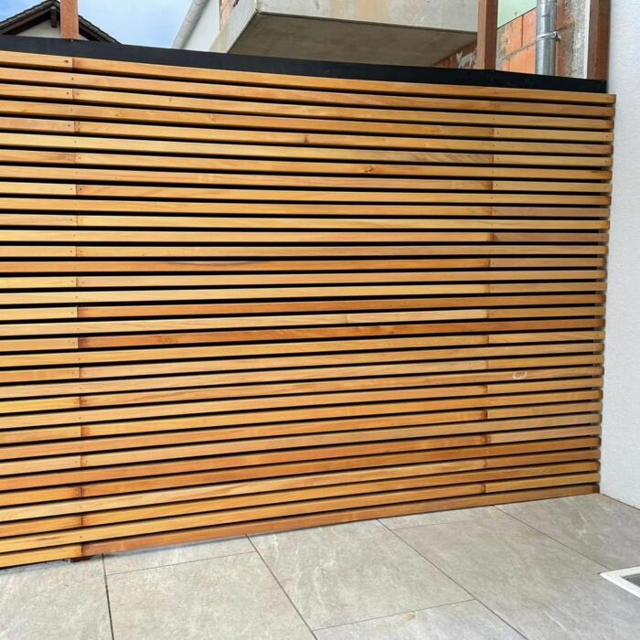 Dream fence dream garden Modern fence 4x4 beams made of ipe hardwood