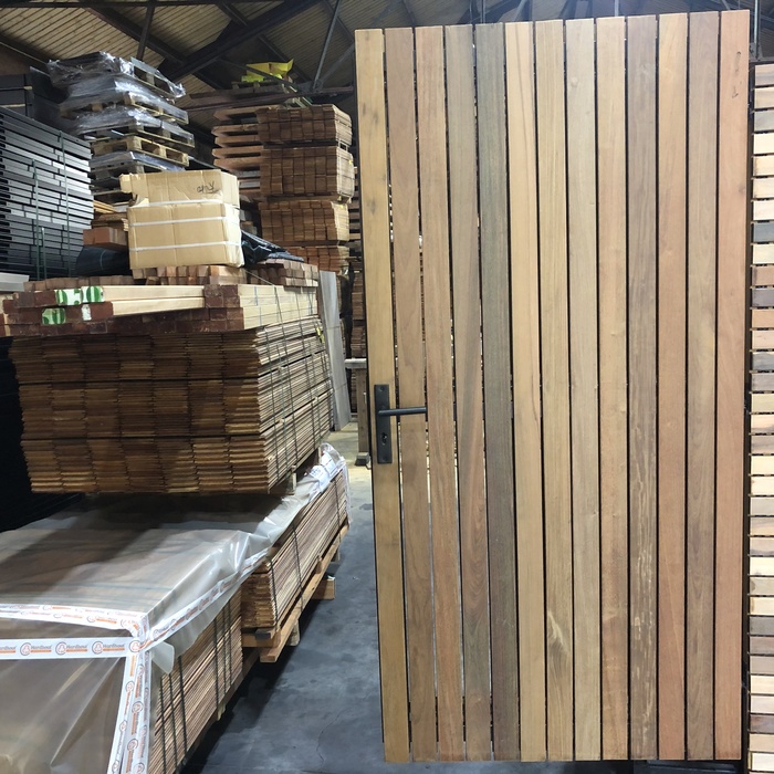 Hardwood contemporary IPE Garden gate - 7.0 cm - 2 sides wood