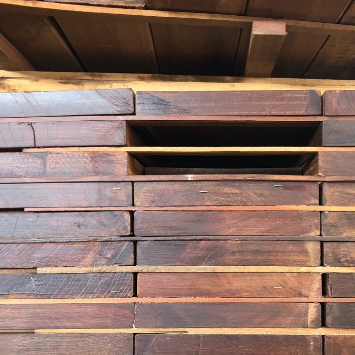 Wide planed Ipe hardwood beams flat planed for high quality exterior joinery work