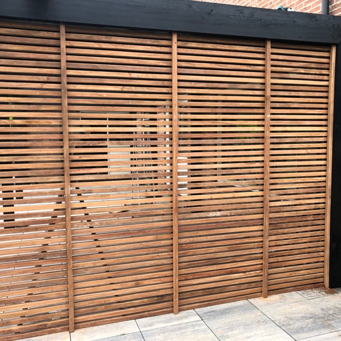 Contemporary Ipe Slatted Wall Infill
