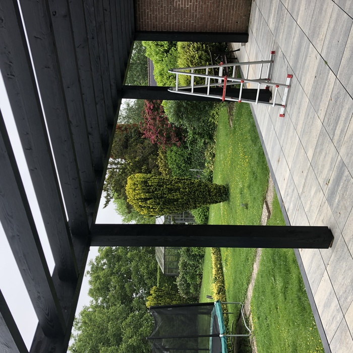 Modern canopy frame in black coating