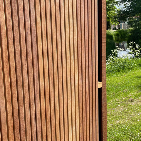 Modern fence hardwood ipe Tripple profile vertical