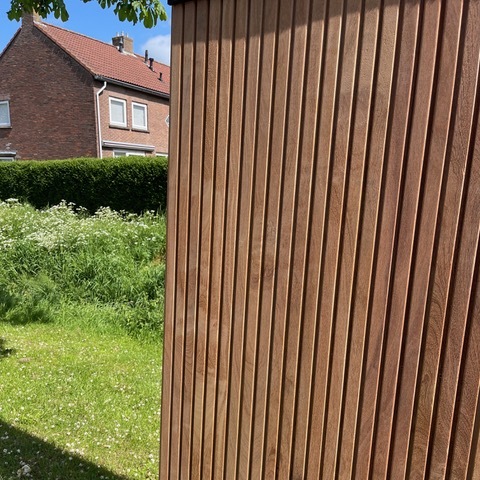 Modern fence hardwood ipe Tripple vertical