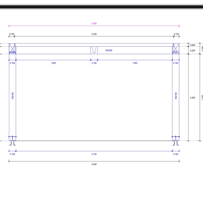 Technical drawing modern canopy in black