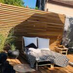 Dream fence dream garden Modern fence 4x4 beams totally made of ipe hardwood