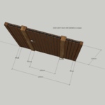 Gate posts made of ipe wood - Strong posts in 14x14 cm for your modern gate - digital sketch