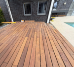 Hardwood decking Ipé with clip fasteners