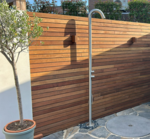 Horizontal fence with ipe slats