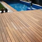 Ipe decking boards 2.5 x 14.0 click system and clips swimming pool