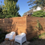 Ipe fence with slats of 7.0 cm