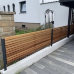 Ipe hardwood beam fence- modern and low