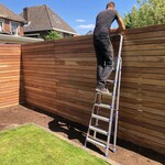 Contemporary Ipe Wood Screening and Pedestrian Gate