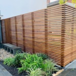 Luxury Ipe Slatted Fencing with Corner and Integrated Gate