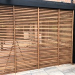 Contemporary Ipe Slatted Wall Infill