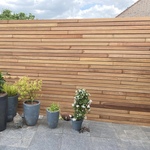 Ipe lamellae modern fence