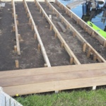 substructure from ipe wood with foundation piles