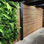 modern garden fence in 4x4 beams