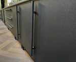 Steel kitchen in black sparkling colour