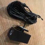 Up-down LED wall light black Ipé slatted wall