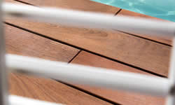 Hardwood decking boards with hidden screws